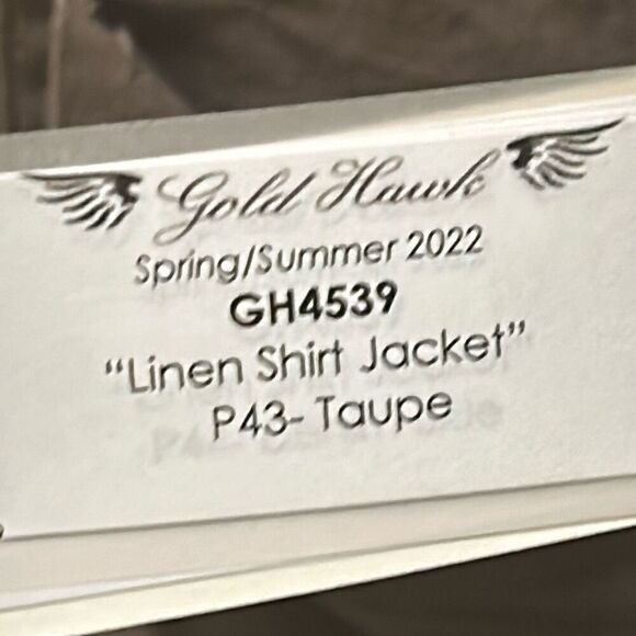 Gold Hawk Women's S Linen Shirt Jacket Taupe Beige Natural Lagenlook Earthy Boho - Picture 9 of 11